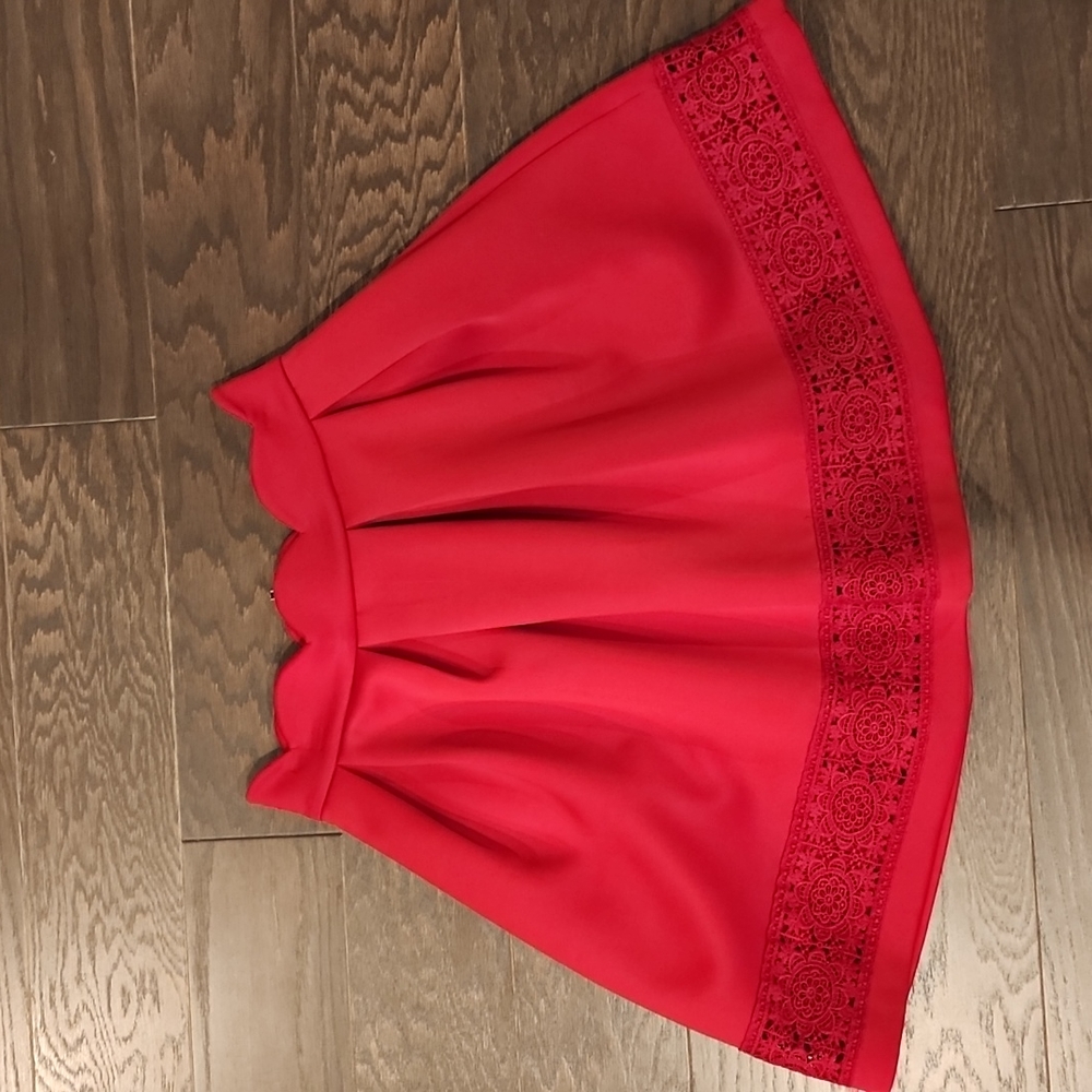 Blue Rain Red Mini Skirt